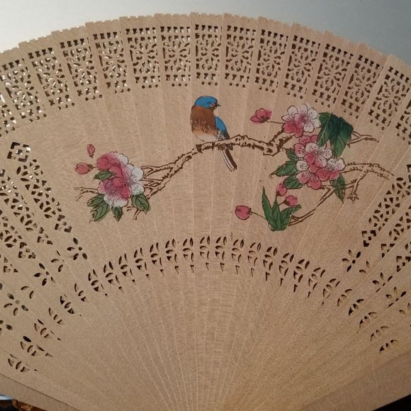 Japanese Bamboo Painted Folding Fan/Box